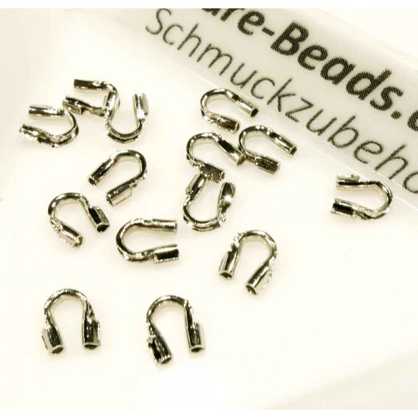 10 silberfarben Drahtwächter 5x4mm für Schmuckdraht - Schmuckzubehör - Leisure-Beads DIY