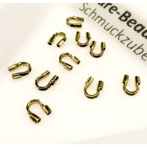 10 antikgoldfarben Drahtwächter 5x4mm für Schmuckdraht - Schmuckzubehör Schmuckdraht - Leisure-Beads DIY