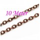 10m kupfer Kette 3x2mm kupferfarbene Gliederkette - Schmuckzubehör
