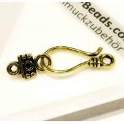 1x goldfarben Schmuckhaken 24x11mm Miederhaken Schmuckverschluss - Schmuckubehör Schmuckverschluss