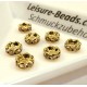 5x goldfarben Strass Rondelle 8mm runde Strassrondelle - Schmuckzubehör Rondell