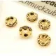 5x goldfarben Strass Rondelle 6mm runde Strassrondelle - Schmuckzubehör Rondell - Leisure-Beads DIY