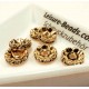 5x goldfarben Strass Rondelle 10mm runde Strassrondelle - Schmuckzubehör Rondell