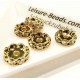 5x goldfarben Strass Rondelle 12mm runde Strassrondelle - Schmuckzubehör Rondell