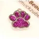 1x lila silber Pfote Anhänger 18x16mm Glitzer Pfotenabdruck - Schmuckzubehör - Leisure-Beads DIY
