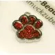 1x rot silber Pfote Anhänger 18x16mm Glitzer Pfotenabdruck - Schmuckzubehör - Leisure-Beads DIY