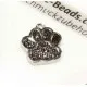 1x schwarz silber Pfote Anhänger 18x16mm Glitzer Pfotenabdruck - Schmuckzubehör - Leisure-Beads DIY