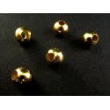 5x Metallperlen 8mm goldfarben Loch 3mm - Schmuckzubehör Metallperlen