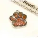 1x orange silber Pfote Anhänger 18x16mm Glitzer Pfotenabdruck - Schmuckzubehör - Leisure-Beads DIY