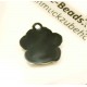 1x türkis silber Pfote Anhänger 18x16mm Glitzer Pfotenabdruck - Schmuckzubehör