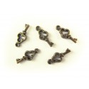 5x bronzefarben Schlüssel 6x16mm Schmuckanhänger - Schmuckzubehör