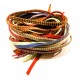 10x 95cm Kunstlederband 5mm mit Nieten im bunten Mix Schmuckband in Wildlederoptik für Armbänder - Schmuckzubehör Lederband