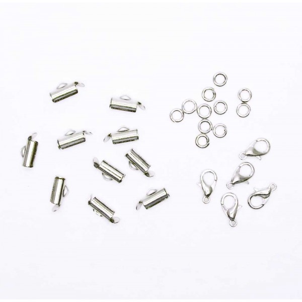 10x 10mm silberfarbene Perlenband Verbinder als Set - Schmuckzubehör - Leisure-Beads DIY