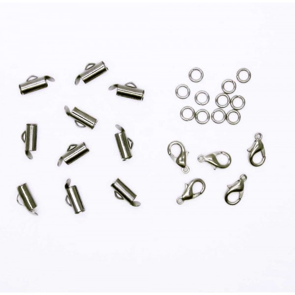 10x 10mm gunmetal Perlenband Verbinder als Set - Schmuckzubehör - Leisure-Beads DIY