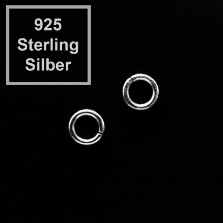 Leisure-Beads - 2x 925er Biegering 4mm x 0,7mm Sterling Silber rund Binderinge - Schmuckzubehör