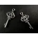 2x Schlüssel ca. 11x27 mm silberfarben Schmuckanhänger - Leisure-Beads DIY
