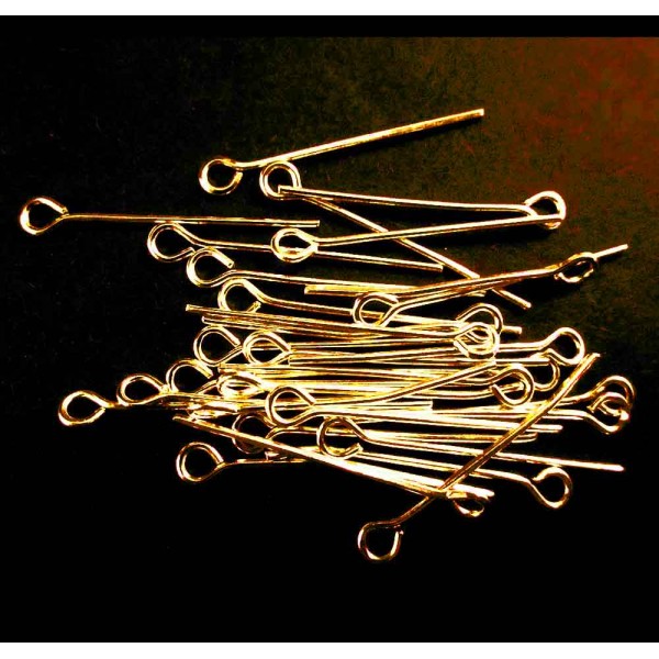 20 goldfarbene Kettelstifte 20mm goldfarben Schmuckdraht mit Öse - Schmuckzubehör - Leisure-Beads DIY