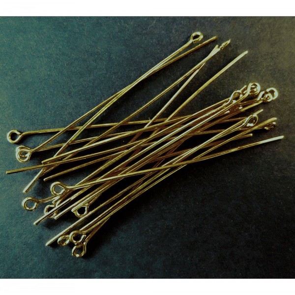 10 bronzefarbene Kettelstifte 80mm - Schmuckzubehör - Leisure-Beads DIY