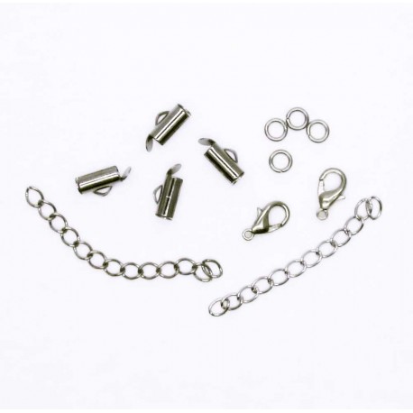 Leisure-Beads - 4x 10mm gunmetal Perlenband Verbinder als Set - Schmuckzubehör