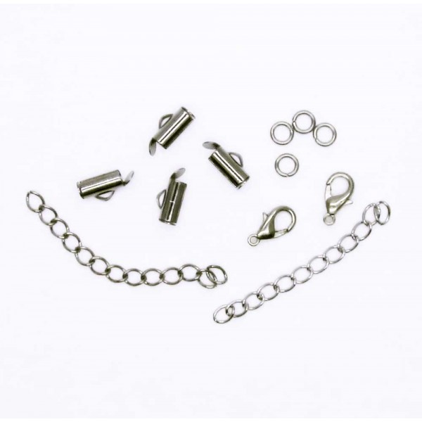 4x 10mm gunmetal Perlenband Verbinder als Set - Schmuckzubehör - Leisure-Beads DIY