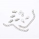 4x 10mm silber Perlenband Verbinder und Verlängerungskettchen als Set - Schmuckzubehör