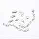 4x 10mm silber Perlenband Verbinder und Verlängerungskettchen als Set - Schmuckzubehör - Leisure-Beads DIY