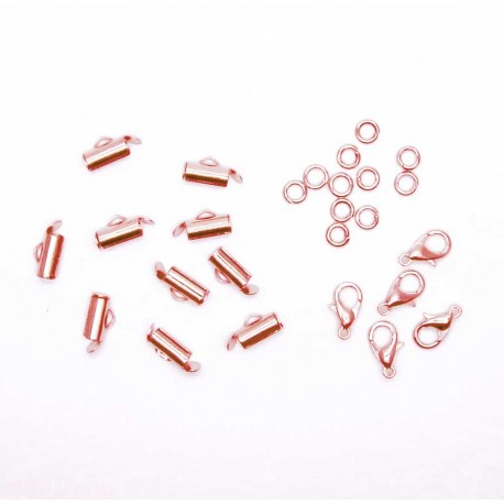 Leisure-Beads - 10x 10mm rosegoldfarbene Perlenband Verbinder als Set - Schmuckzubehör