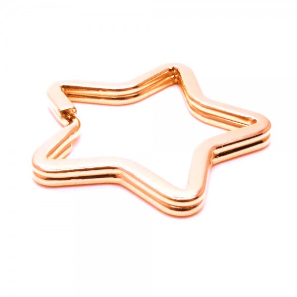 Rosegoldfarben Stern Schlüsselring 33mm stabil und schlicht - Schlüsselanhänger selber machen - Leisure-Beads DIY