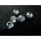 5x silberfarbene 6x6mm Metallperlen Rosenmotiv Spacer