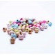 100 bunte ACRYL Perlen Stardust 6mm angerauhte Acrylperlen im bunten Perlenmix - Schmuckzubehör Acrylperlen