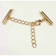 1x KC-goldfarben 20mm Perlenband Verbinder Set mit Karabiner und Kettchen - Schmuckzubehör