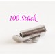 100x silberfarbene 10mm Bandklemme Perlenband Verbinder Chandelierverteiler Einklebhülse - Schmuckzubehör