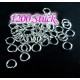 1200x Biegering versilbert 5mm x 0,7mm rund hellsilber Binderinge - Schmuckzubehör Biegering