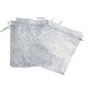 1x silbergraues Organzasäckchen ca. 12x9cm schwarzer Organzabeutel - Schmuckzubehör Schmuckverpackung