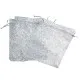 1x silbergraues Organzasäckchen ca. 12x9cm schwarzer Organzabeutel - Schmuckzubehör Schmuckverpackung - Leisure-Beads DIY
