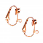 2x rosegoldfarben Ohrclips 17x14mm rosegoldfarben Ohrringe ohne Löcher - Schmuckzubehör Ohrclips basteln