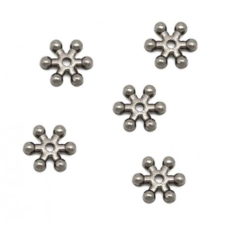 Leisure-Beads - 5x gunmetal 8mm Metallperlen Kugel Spacer - Schmuckzubehör Metallperlen
