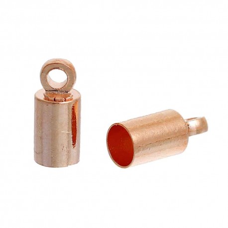 Leisure-Beads - 10x Rosegoldfarben Endkappe Innen 3,5mm 9x4mm Einklebkappen - Schmuckzubehör