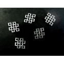 5x Kettenverbinder 10x12mm Kettenverteiler rautenform silberfarben - Schmuckzubehör