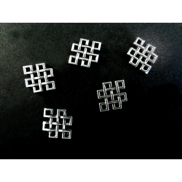 5x Kettenverbinder 10x12mm Kettenverteiler rautenform silberfarben - Schmuckzubehör - Leisure-Beads DIY