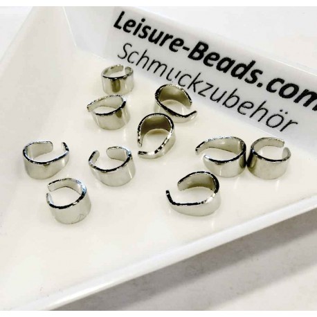 Leisure-Beads - 5x silberfarben Collierschlaufe 7x5x3mm Anhängerhaken silberfarben - Schmuckzubehör
