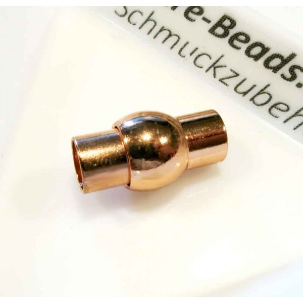1x rosegoldfarben Magnetverschluss Innen 5mm 9x16,50x9mm zum Einkleben - Schmuckzubehör - Leisure-Beads DIY
