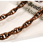 2m kupferfarbene Doppelankerkette 3,58mm Breite - Schmuckzubehör
