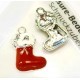 5x Nikolausstiefel 23x14mm emaillierte Weihnachts Anhänger Schmuckanhänger - Schmuckzubehör Weihnachten