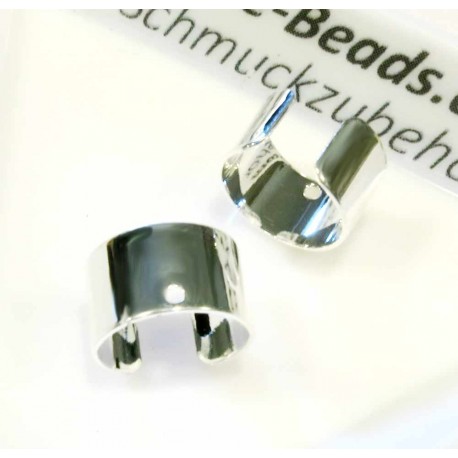 Leisure-Beads - 2x versilberte Ohrmuschel Klemme 10x6,2mm - Schmuckzubehör zum Ohr Cuffs basteln