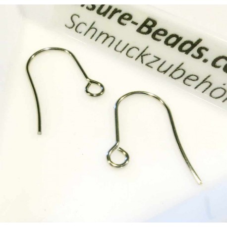 Leisure-Beads - 2 Stück Edelstahl Ohrfedern 13x15mm silberfarben mit Stopper - Schmuckzubehör Ohrringe