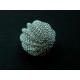 1x grosse leichte Metallperle aus Metallgaze 17mm silberfarben Spacer
