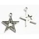 2x silber Stern Anhänger ca. 18x16mm Schmuckanhänger - Schmuckzubehör Anhänger - Leisure-Beads DIY