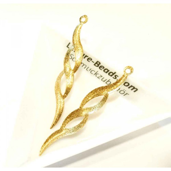 2x goldfarben Stardust Anhänger 52x9mm Schmuckanhänger - Schmuckzubehör - Leisure-Beads DIY