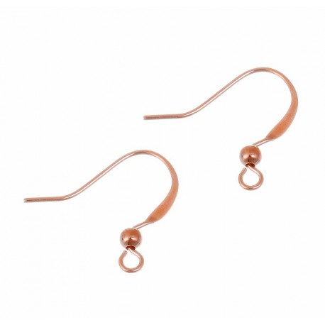 Leisure-Beads - 10x rosegoldfarben Ohrfedern 19x17mm Ohrhaken - Schmuckzubehör zum Ohrringe selbermachen